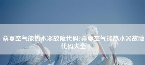 夏普空气能热水器故障排除指南（快速解决您的热水器问题）