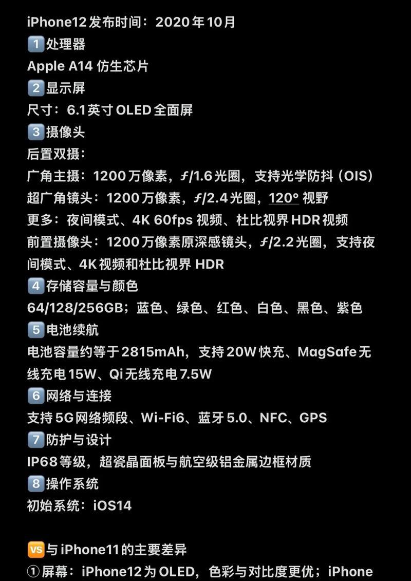 全面解析iPhone12的硬件设备、系统和功能特色（全面解析iPhone12的硬件设备）